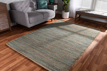 Load image into Gallery viewer, Baxton Studio Michigan Modern and Contemporary Blue Handwoven Hemp Blend Area Rug