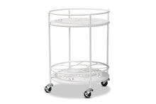 Load image into Gallery viewer, Baxton Studio Dallan Modern Industrial White Metal 2-Tier Kitchen Cart