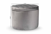 Load image into Gallery viewer, Baxton Studio Livana Contemporary Glam and Luxe Grey Velvet Fabric Upholstered Storage Ottoman
