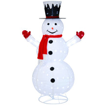 Load image into Gallery viewer, 6 Feet Lighted Snowman with Top Hat and Red Scarf-White