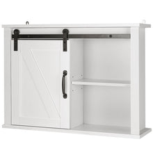 Load image into Gallery viewer, Bathroom Wall-Mounted Medicine Cabinet Organizer with Sliding Barn Door-White