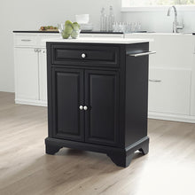 Load image into Gallery viewer, Lafayette Stone Top Portable Kitchen Island/Cart Black/White