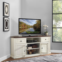 Load image into Gallery viewer, 60" Corner Tv Stand Distressed White
