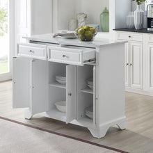 Load image into Gallery viewer, Avery Kitchen Island/Cart Distressed White/ White Marble