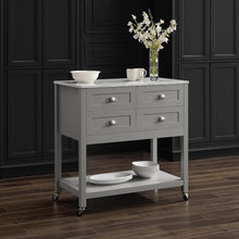 Load image into Gallery viewer, Connell Kitchen Island/Cart Gray/White Marble