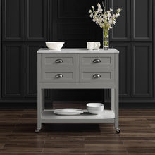 Load image into Gallery viewer, Connell Kitchen Island/Cart Gray/White Marble