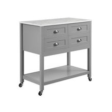 Load image into Gallery viewer, Connell Kitchen Island/Cart Gray/White Marble