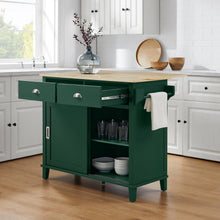 Load image into Gallery viewer, Cora Drop Leaf Kitchen Island Emerald/Natural