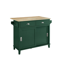 Load image into Gallery viewer, Cora Drop Leaf Kitchen Island Emerald/Natural