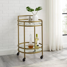 Load image into Gallery viewer, Bailey Round Bar Cart Gold