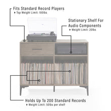 Load image into Gallery viewer, Sydney Record Storage Media Console Walnut
