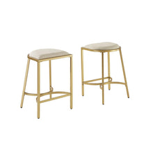 Load image into Gallery viewer, Ellery 2Pc Counter Stool Set Oatmeal/Gold - 2 Stools