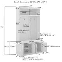 Load image into Gallery viewer, Holbrook Hall Tree Distressed Seafoamblue/Oatmeal