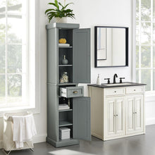 Load image into Gallery viewer, Seaside Tall Linen Cabinet Distressed Gray