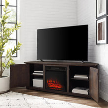 Load image into Gallery viewer, Camden 58" Corner Tv Stand W/Fireplace Dark Walnut