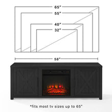 Load image into Gallery viewer, Gordon 58" Low Profile Tv Stand W/Fireplace Black