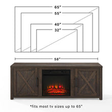 Load image into Gallery viewer, Gordon 58" Low Profile Tv Stand W/Fireplace Dark Walnut