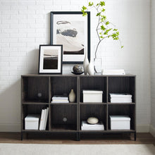 Load image into Gallery viewer, Jacobsen 2Pc Record Storage Cube Bookcase Set Brown Ash/Matte Black - 2 Bookcases