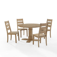 Load image into Gallery viewer, Joanna 5Pc Round Dining Set Rustic Brown - Round Table & 4 Ladder Back Chairs