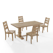 Load image into Gallery viewer, Joanna 5Pc Dining Set Rustic Brown - Table & 4 Ladder Back Chairs