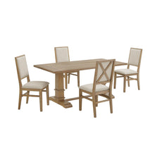 Load image into Gallery viewer, Joanna 5Pc Dining Set Rustic Brown /Creme - Table & 4 Upholstered Back Chairs