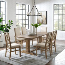Load image into Gallery viewer, Joanna 7Pc Dining Set Rustic Brown /Creme - Table & 6 Upholstered Back Chairs