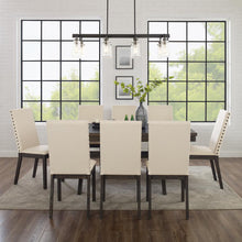 Load image into Gallery viewer, Hayden 9Pc Dining Set Slate/Cream - Table & 8 Upholstered Chairs