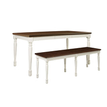 Load image into Gallery viewer, Shelby 3 Piece Dining Set Distressed White - Table & 2 Benches
