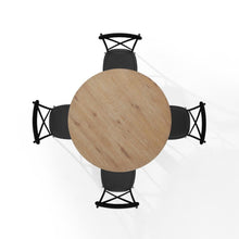 Load image into Gallery viewer, Joanna 5Pc Round Dining Set W/Camille Chairs Matte Black/ Rustic Brown - Table & 4 Chairs