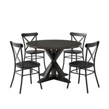 Load image into Gallery viewer, Hayden 5Pc Round Dining Set W/Camille Chairs Matte Black/ Slate - Table & 4 Chairs