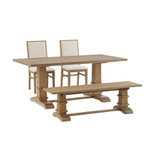Load image into Gallery viewer, Joanna 4Pc Dining Set Rustic Brown - Table, Bench, & 2 Upholstered Chairs