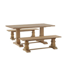 Load image into Gallery viewer, Joanna 3Pc Dining Set Rustic Brown - Table & 2 Benches
