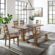 Load image into Gallery viewer, Joanna 6Pc Dining Set Rustic Brown - Table, Bench, & 4 Ladder Back Chairs