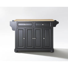 Load image into Gallery viewer, Alexandria Wood Top Full Size Kitchen Island/Cart Black/Natural