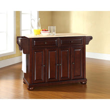 Load image into Gallery viewer, Alexandria Wood Top Full Size Kitchen Island/Cart Mahogany/Natural