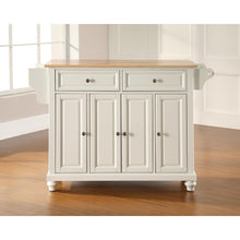 Load image into Gallery viewer, Cambridge Wood Top Full Size Kitchen Island/Cart White/Natural