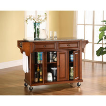 Load image into Gallery viewer, Full Size Granite Top Kitchen Cart Cherry/Gray