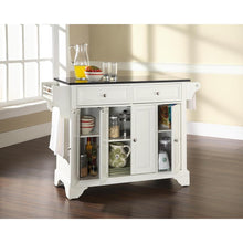 Load image into Gallery viewer, Lafayette Granite Top Full Size Kitchen Island/Cart White/Black