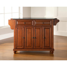 Load image into Gallery viewer, Cambridge Granite Top Full Size Kitchen Island/Cart Cherry/Black