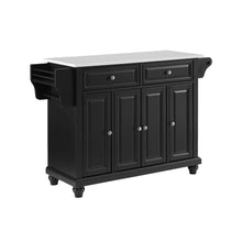 Load image into Gallery viewer, Cambridge Stone Top Full Size Kitchen Island/Cart Black/White