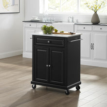 Load image into Gallery viewer, Compact Stone Top Kitchen Cart Black/White