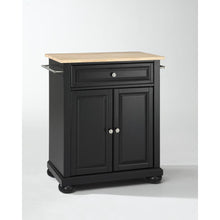 Load image into Gallery viewer, Alexandria Wood Top Portable Kitchen Island/Cart Black/Natural