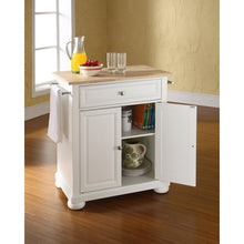 Load image into Gallery viewer, Alexandria Wood Top Portable Kitchen Island/Cart White/Natural