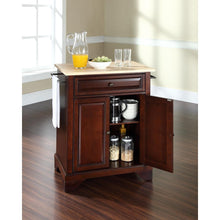 Load image into Gallery viewer, Lafayette Wood Top Portable Kitchen Island/Cart Mahogany/Natural