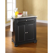 Load image into Gallery viewer, Alexandria Stainless Steel Top Portable Kitchen Island/Cart Black/Stainless Steel