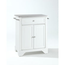 Load image into Gallery viewer, Lafayette Stainless Steel Top Portable Kitchen Island/Cart White/Stainless Steel