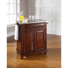 Load image into Gallery viewer, Cambridge Stainless Steel Top Portable Kitchen Island/Cart Mahogany/Stainless Steel
