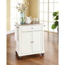 Load image into Gallery viewer, Compact Stainless Steel Top Kitchen Cart White/Stainless Steel