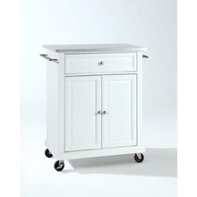 Load image into Gallery viewer, Compact Stainless Steel Top Kitchen Cart White/Stainless Steel