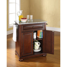 Load image into Gallery viewer, Alexandria Granite Top Portable Kitchen Island/Cart Mahogany/Gray
